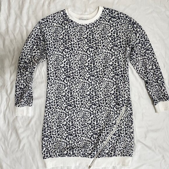 BTFBM Leopard Print Sweatshirt Dress Size Medium - Picture 6 of 12